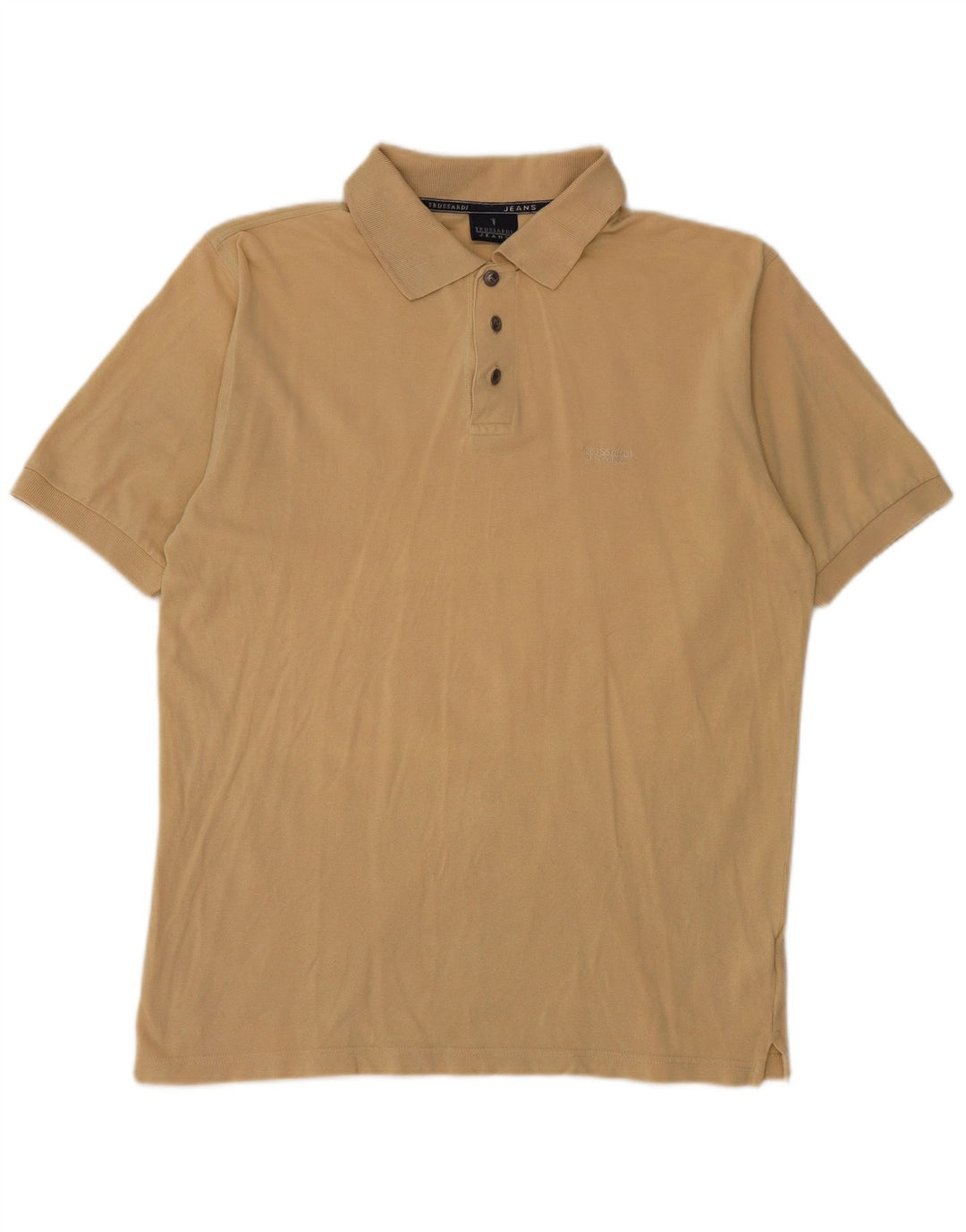 Męska koszulka polo TRUSSARDI JEANS, bawełniana, w kolorze średniego beżu