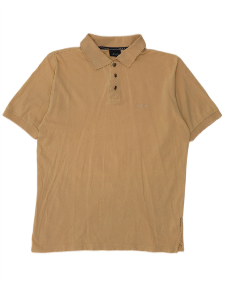 Męska koszulka polo TRUSSARDI JEANS, bawełniana, w kolorze średniego beżu