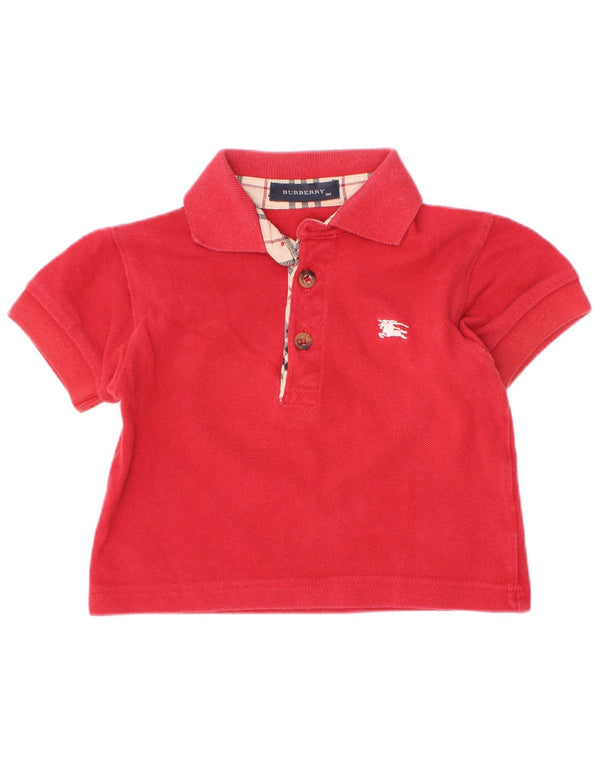 Chłopięca koszulka polo Burberry 6-9 miesięcy, czerwona, bawełniana