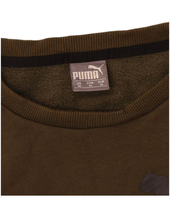 Męska bluza z grafiką Puma, średnia, bawełniana khaki