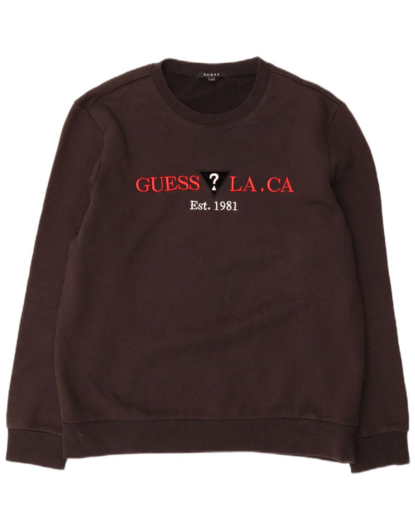 Męska bluza Guess Graphic Jumper UK 42, duża, czarna bawełna