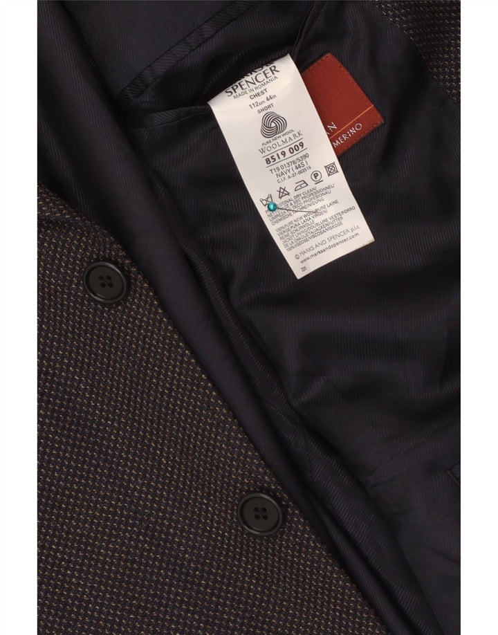 Marks & Spencer Męska marynarka zapinana na 3 guziki UK 44 XL Granatowa, dziewicza wełna