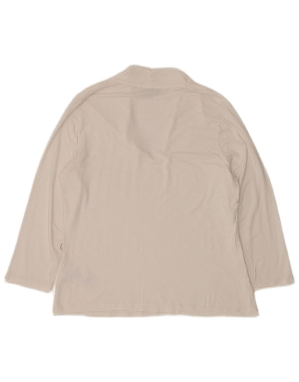 HOBBS Womens Top Long Sleeve UK 14 Large White Viscose