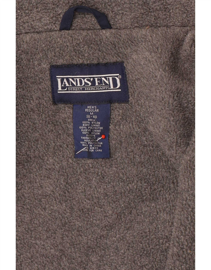 Męska kurtka parka Lands End z kapturem i regularnym krojem, UK 38/40, średni granat