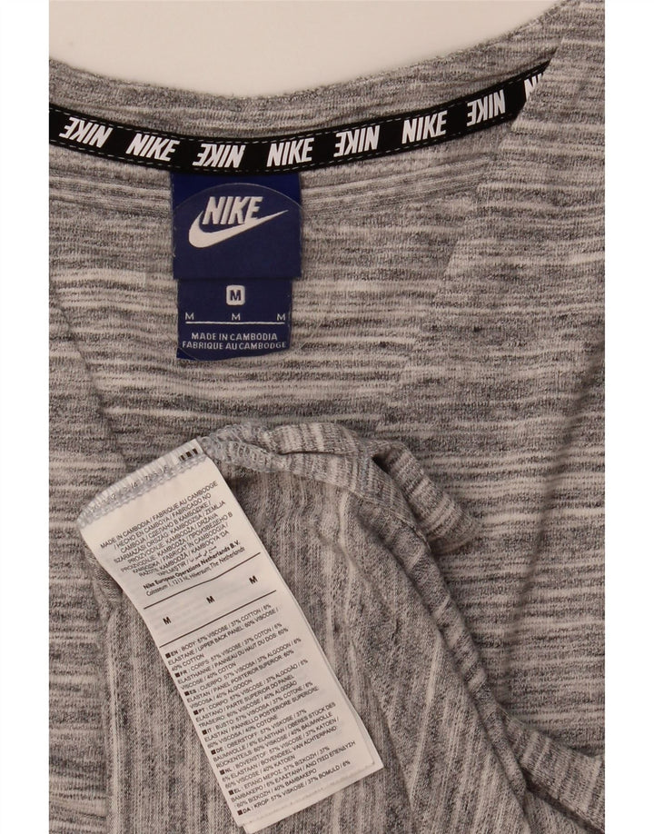 Damska koszulka Nike Top UK 14, bawełniana w średnie szare paski