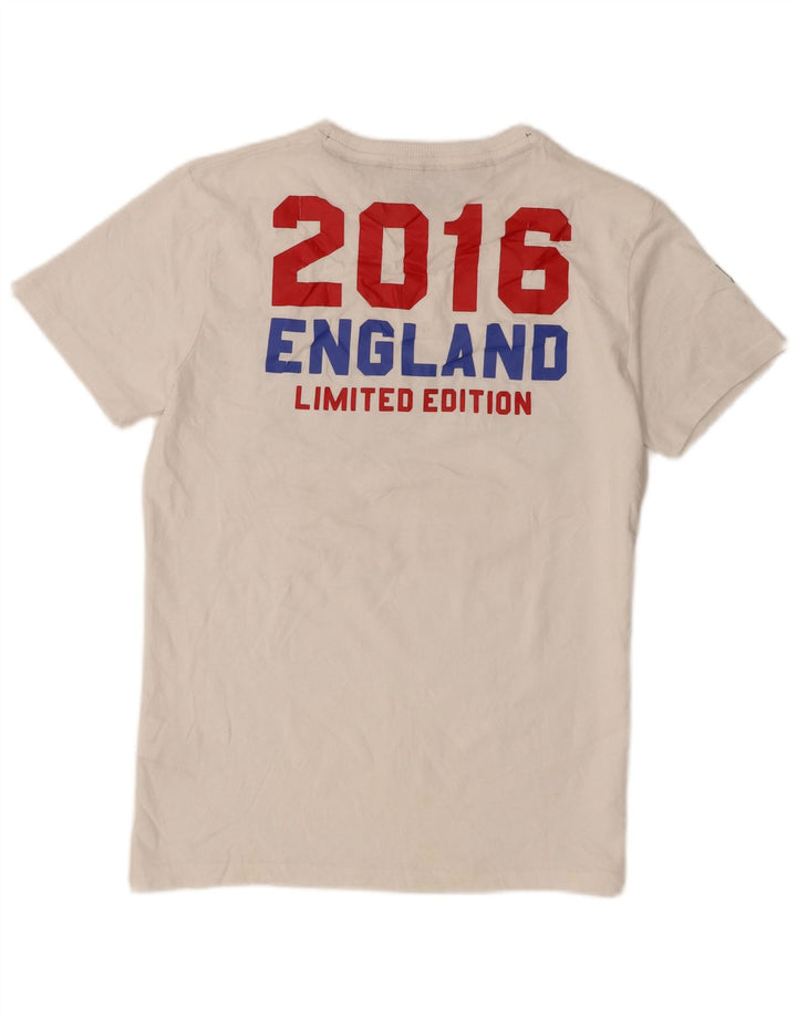 Męski T-shirt z grafiką Superdry, średni biały bawełniany
