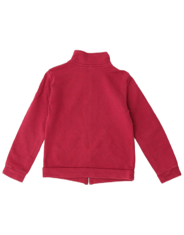 Benetton Girls Graphic Tracksuit Top Jacket 7-8 Years Medium Burgundy