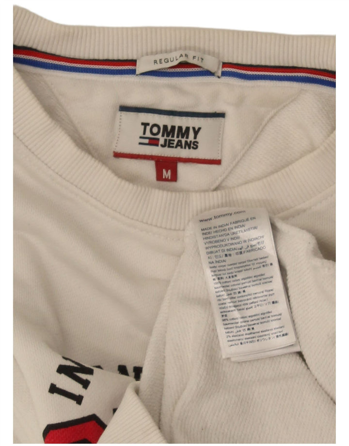 Męska bluza dresowa Tommy Hilfiger o regularnym kroju, średnia biała bawełna