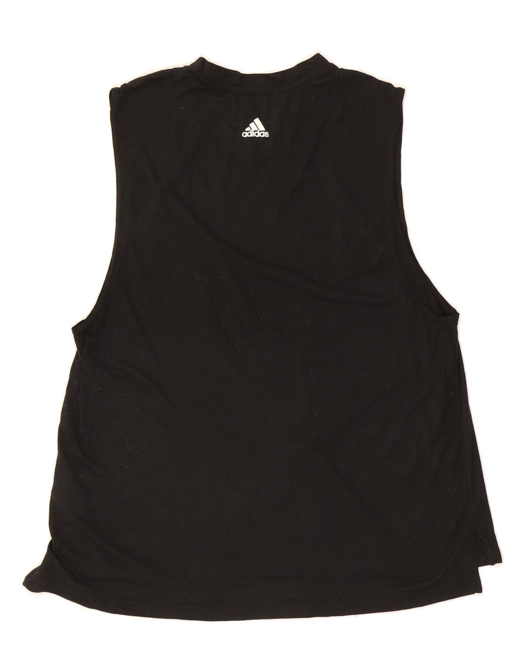 ADIDAS Womens Graphic Vest Top UK 16/18 Large Black Polyester Vintage Adidas and Second-Hand Adidas from Messina Hembry 