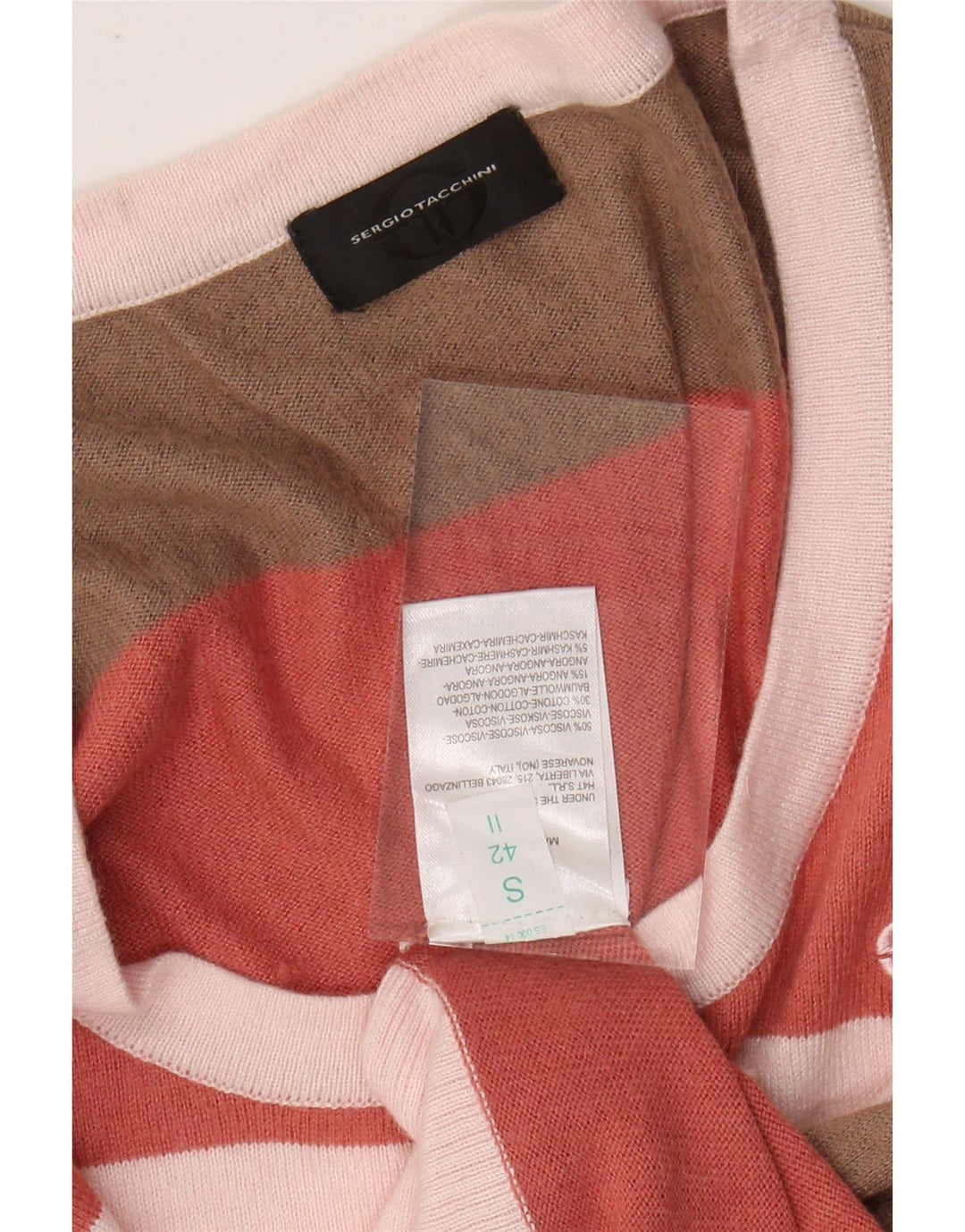 SERGIO TACCHINI Damski sweter z dekoltem w łódkę, UK 10, mały, wielokolorowy