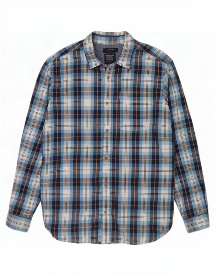 Koszula męska Jack & Jones XL, bawełniana w niebieską kratkę