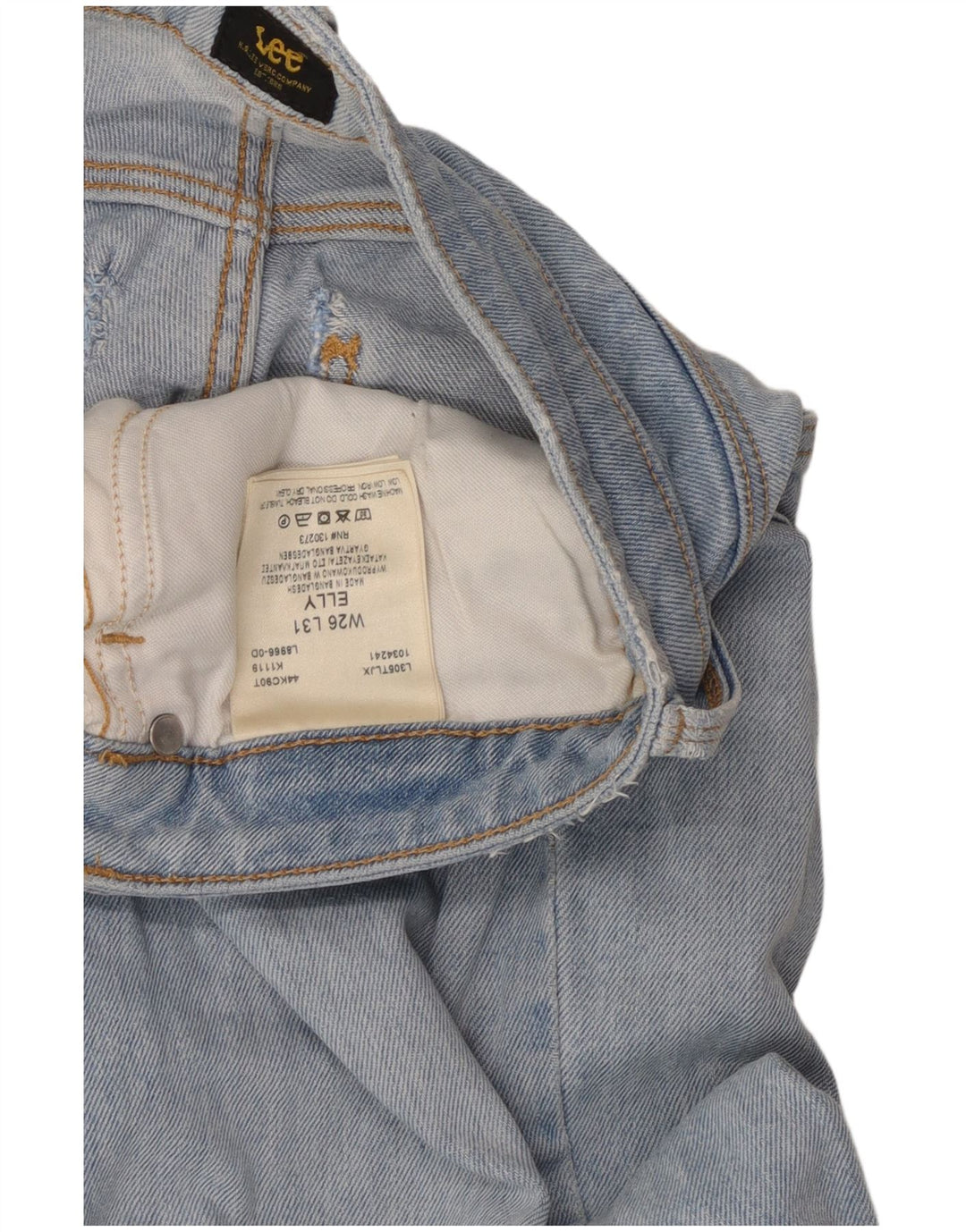 LEE Damskie jeansy Elly Slim W26 L28 Niebieskie bawełniane