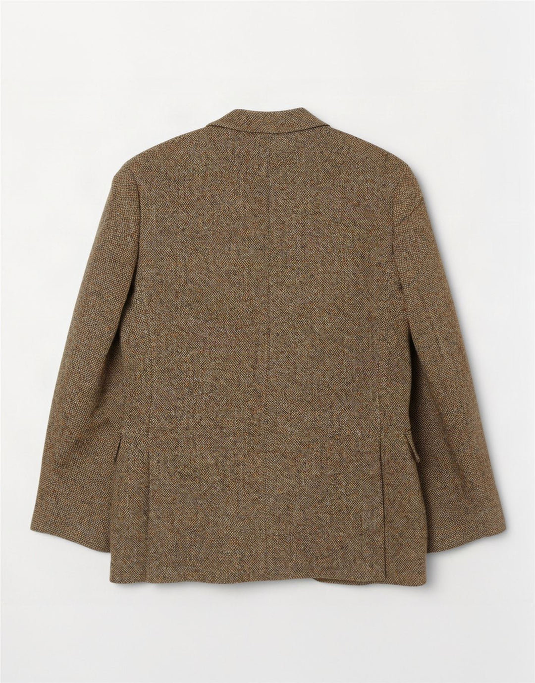 Męska marynarka zapinana na 2 guziki Harris Tweed UK 36 Mała wełna khaki