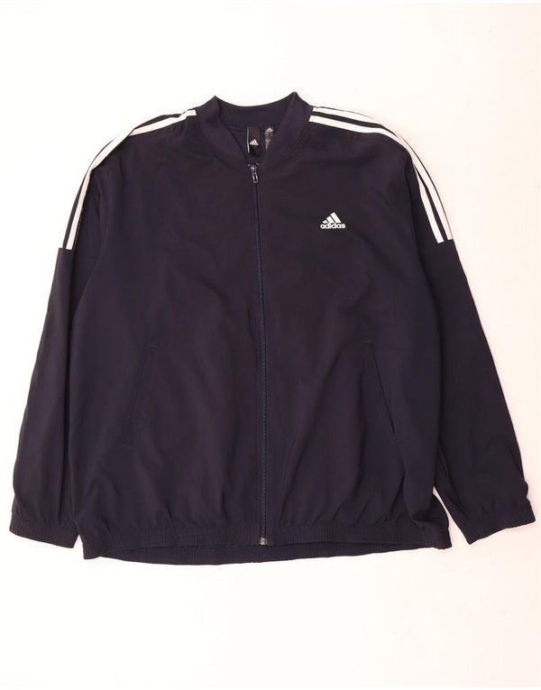 Adidas Mens Tracksuit Top Jacket 2XL Navy Blue Polyester