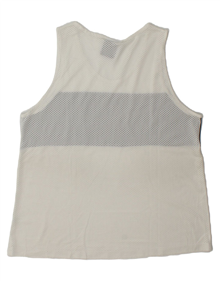 NIKE Womens Graphic Vest Top UK 16 Large White Colourblock Vintage Nike and Second-Hand Nike from Messina Hembry 