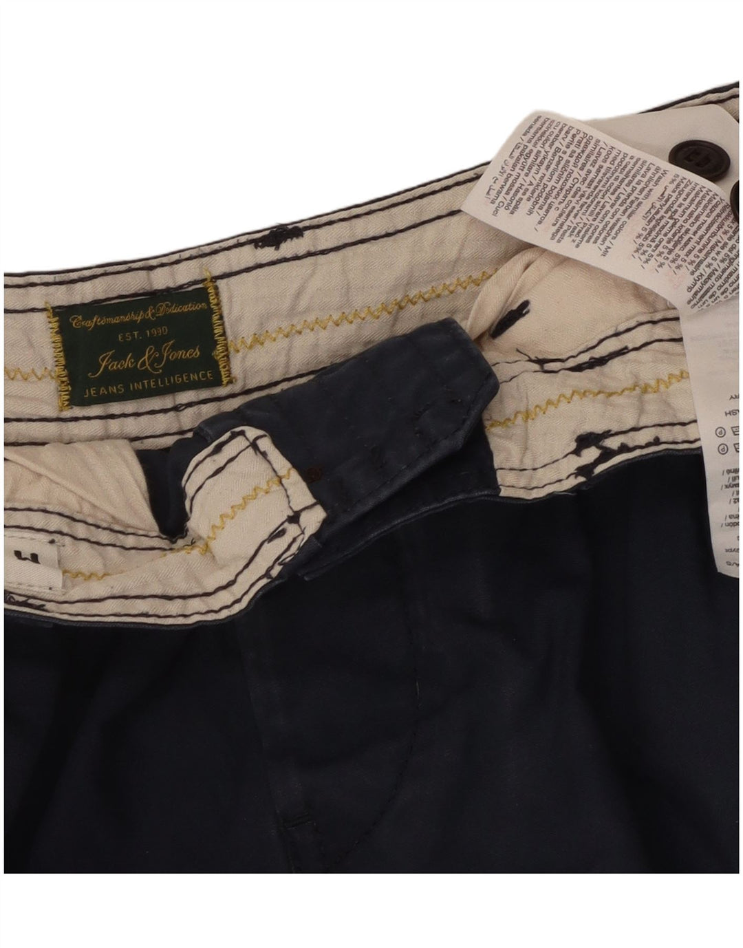 Męskie spodenki cargo Jack & Jones Comfort Fit, średnie W34, granatowe, bawełniane