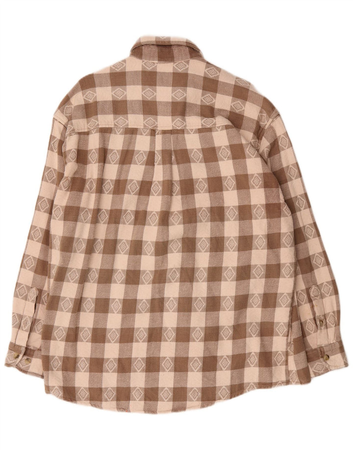 Męska koszula flanelowa Tom Tailor XL w brązową kratkę, bawełniana