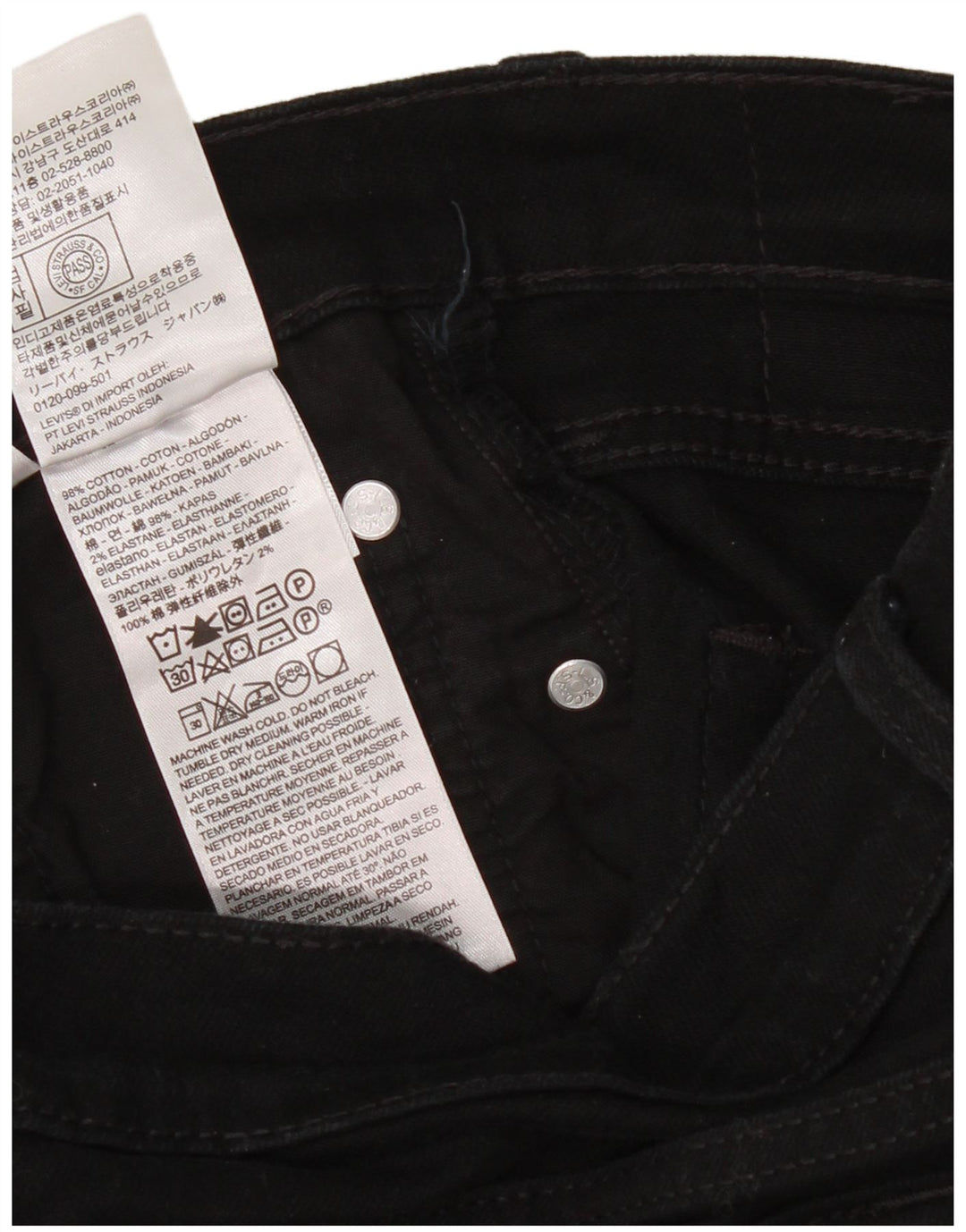 Damskie jeansy Levi's Slim W32 L30 Czarna bawełna