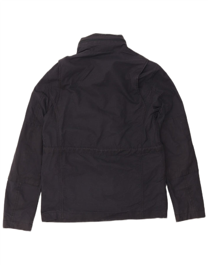 Męska kurtka wiatrówka z kapturem FRED PERRY UK 36, mała, granatowa, bawełniana