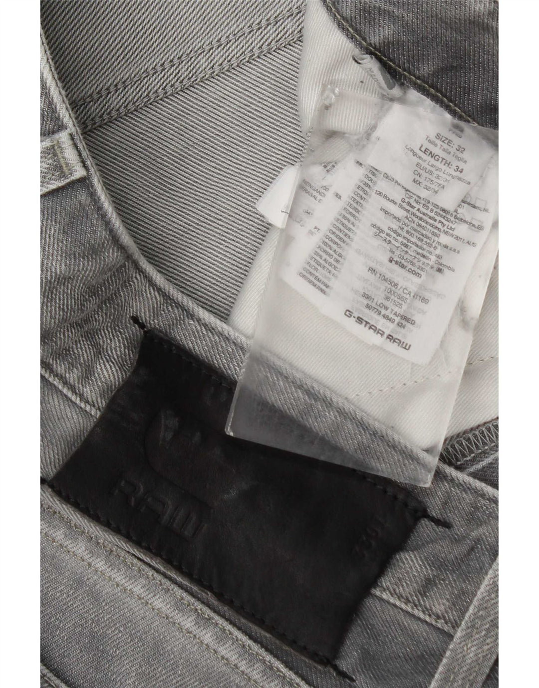 Męskie jeansy slim G-Star W32 L34 Szara bawełna