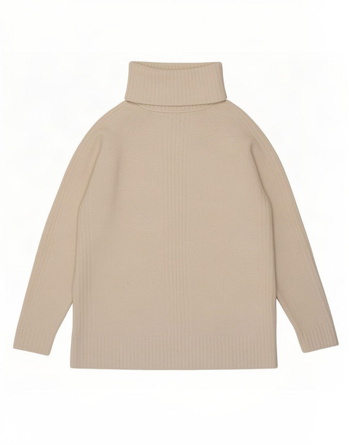 Marks & Spencer Damski sweter oversize z golfem, UK 10, mały, biały