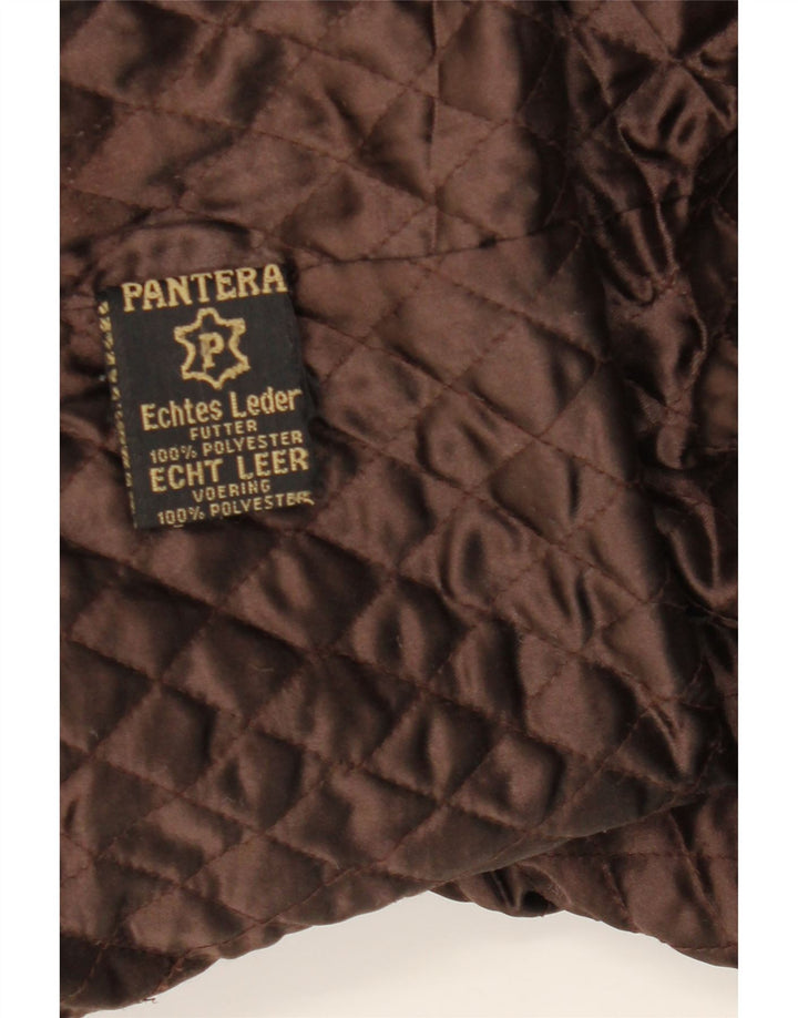 PANTERA Mens Leather Jacket UK 44 2XL Brown Leather