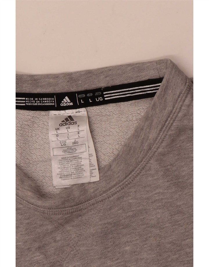Męska bluza Adidas z grafiką, duża, szara, bawełniana