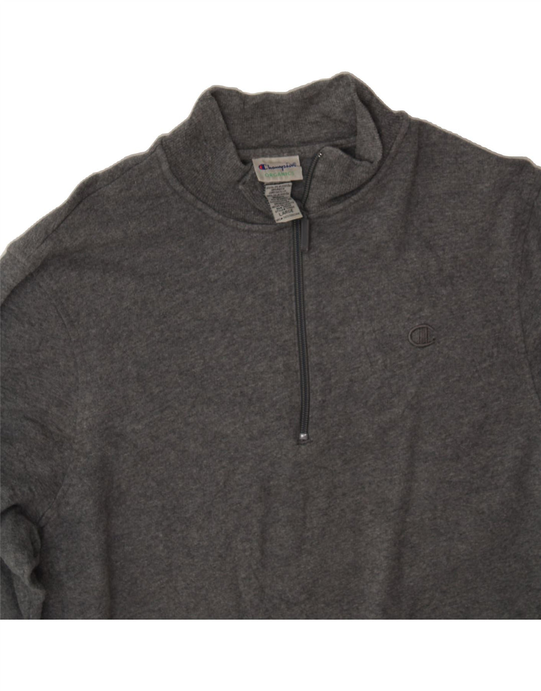 CHAMPION Mens Zip Neck Sweatshirt Jumper Large Grey Cotton Vintage Champion and Second-Hand Champion from Messina Hembry 