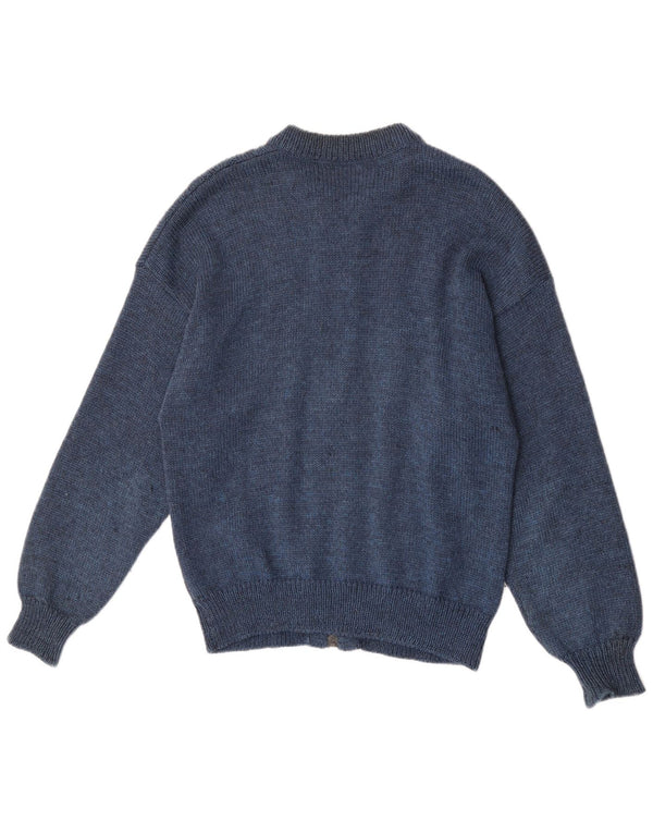 Sweter damski w stylu vintage, rozpinany, UK 16, duży, granatowy