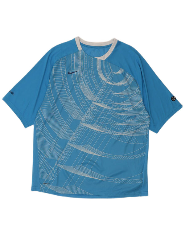 Koszulka męska Nike Top UK 42/44 Duży niebieski geometryczny poliester