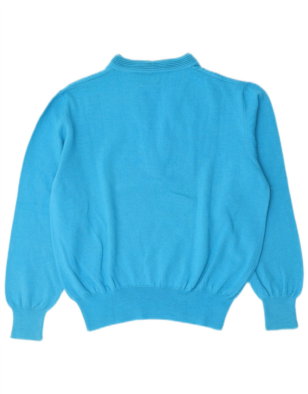 Luisa Spagnoli Damski sweter z dekoltem w kształcie litery V, UK 12, średni niebieski wełniany