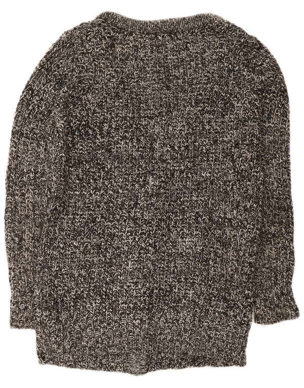 Damski sweter o przedłużonym fasonie Zara UK 14 Średni szary, nakrapiany akryl