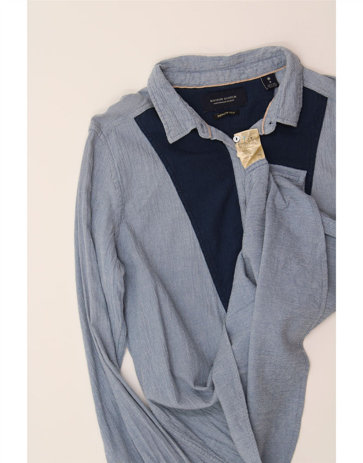 MAISON SCOTCH Womens Pullover Shirt UK 16 Large Blue Colourblock Cotton Vintage Maison Scotch and Second-Hand Maison Scotch from Messina Hembry 