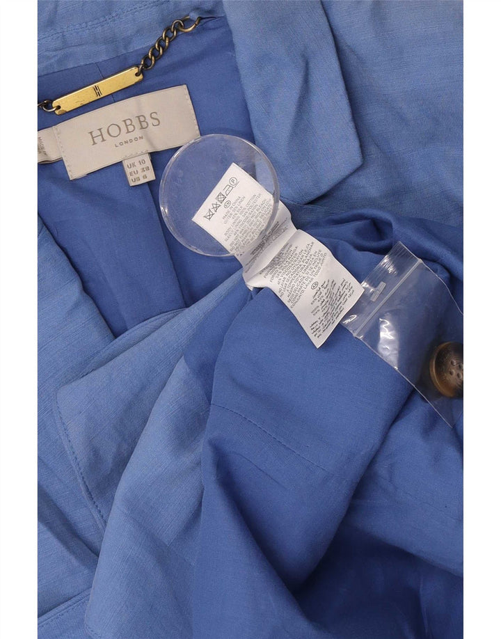 Damska marynarka Hobbs zapinana na 2 guziki UK 10 Small Blue Linen