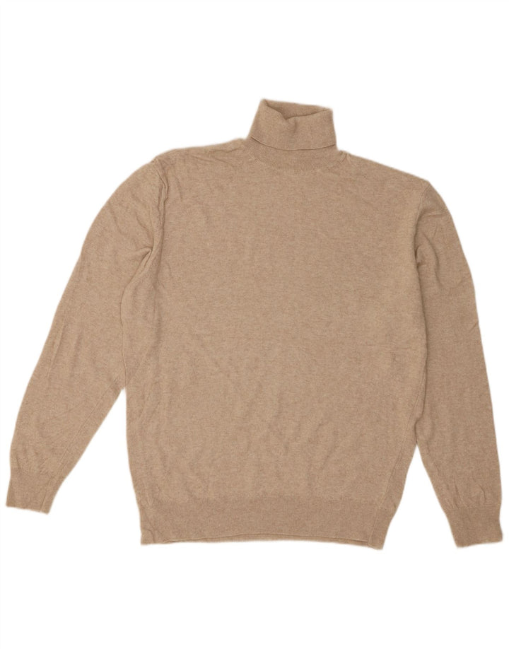 Męski sweter Zara z golfem, duży, beżowy
