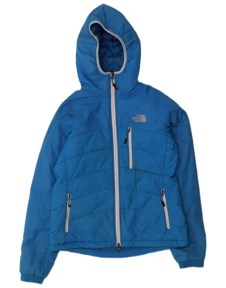 Damska wyściełana kurtka z kapturem The North Face UK 12, średni niebieski nylon