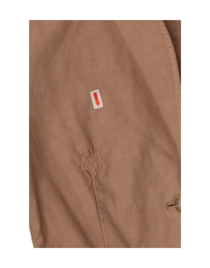 PINKO Damska marynarka zapinana na 2 guziki UK 8, mała, beżowa, bawełniana