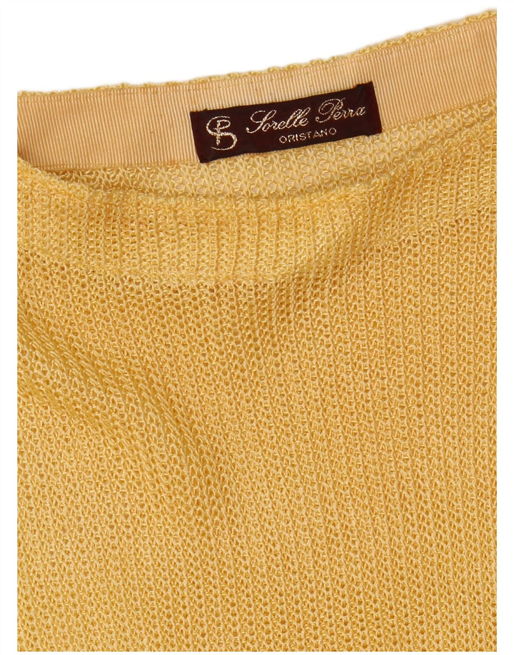 Sweter damski w stylu vintage z dekoltem w łódkę, UK 8, mały, wielokolorowy