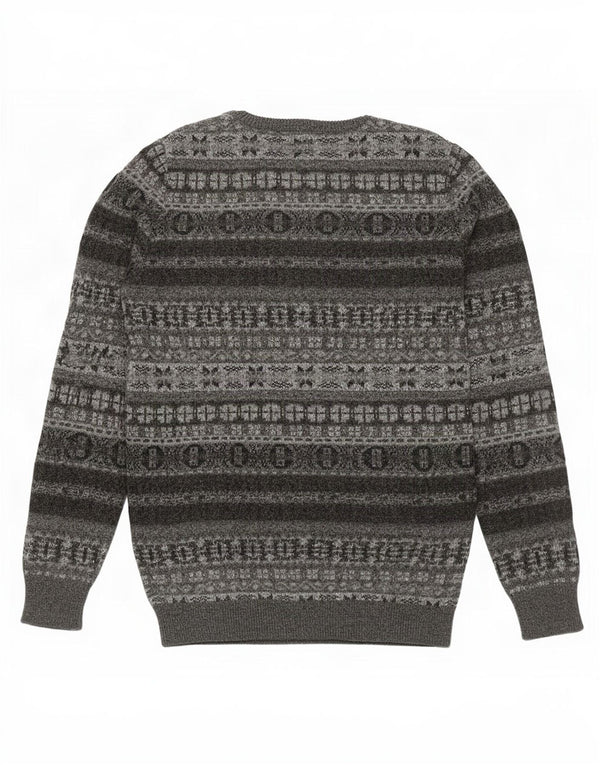 Marlboro Classics Męski sweter z okrągłym dekoltem 2XL Szary Fair Isle Wool