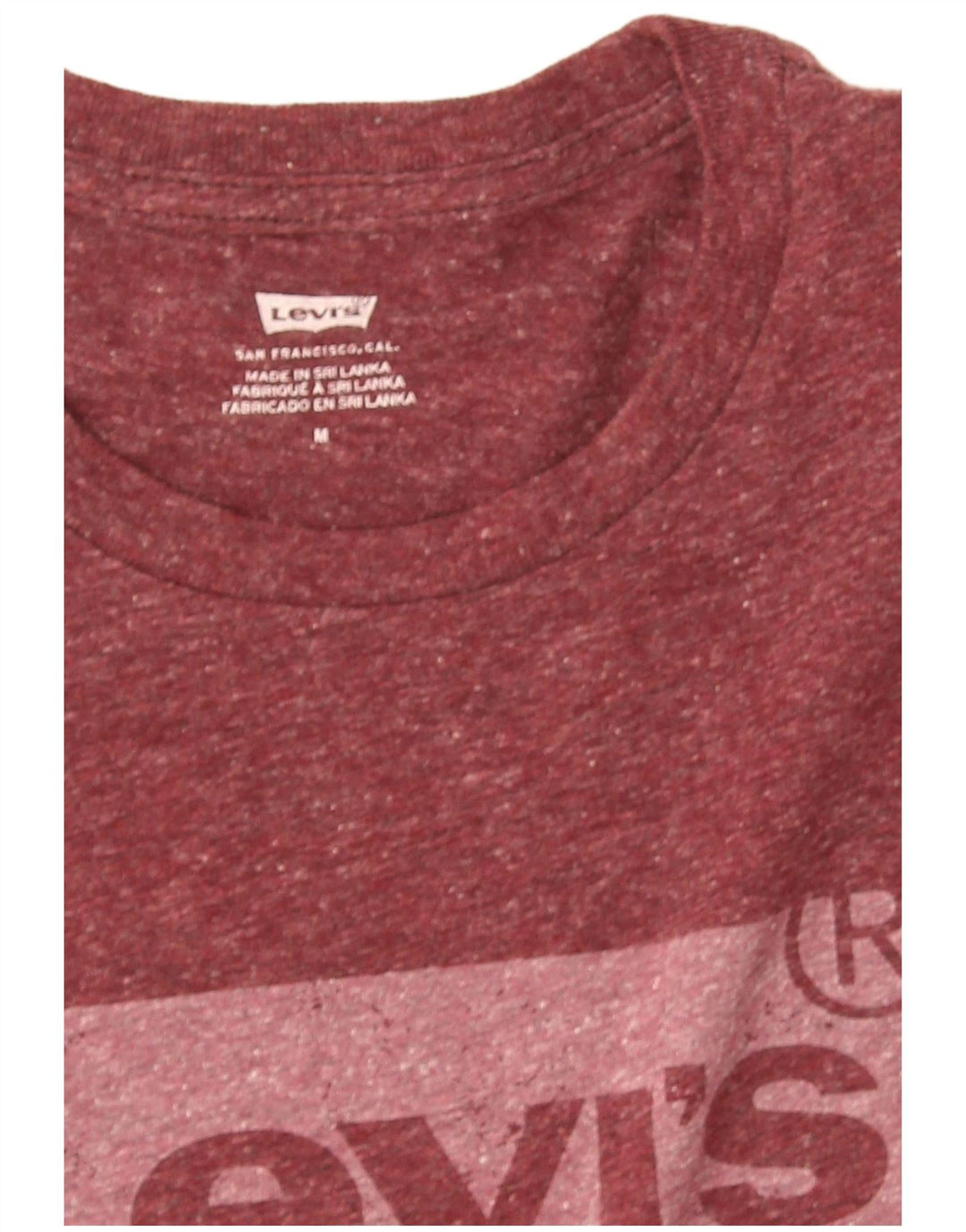 Męski T-shirt z grafiką Levi's, średni, bordowy, nakrapiany