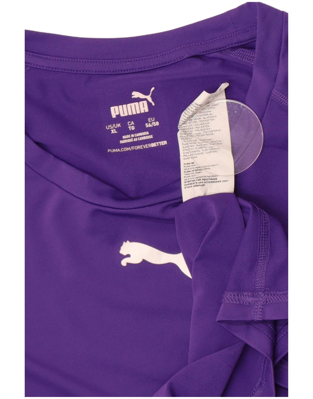 Damska koszulka Puma z długim rękawem, UK 18 XL, fioletowa, poliestrowa