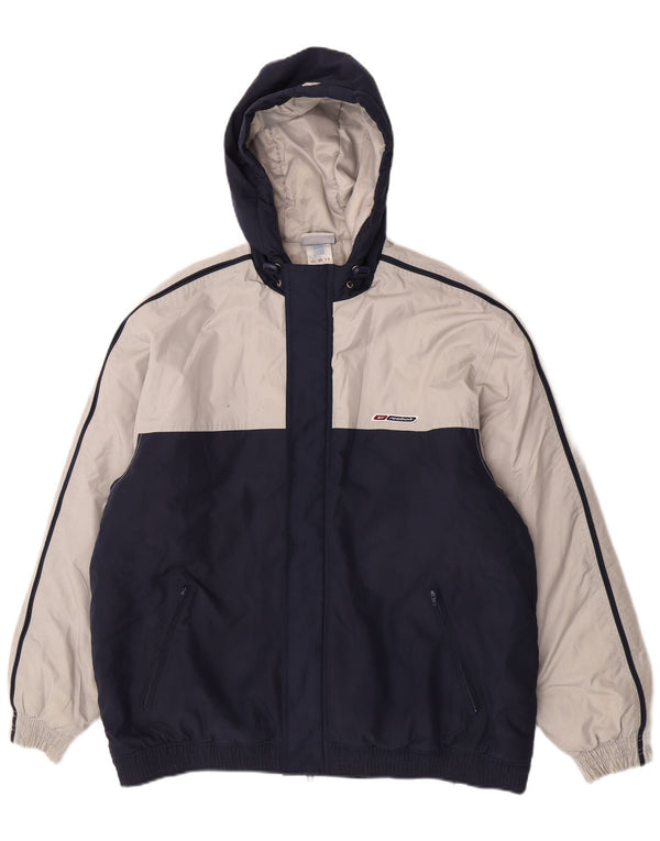 Męska kurtka bomber z kapturem Reebok UK 38, średni granat, blok kolorów