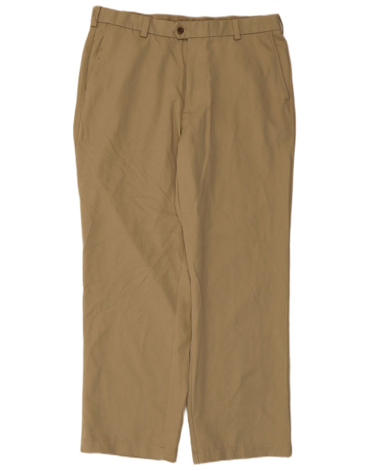 Męskie spodnie golfowe Izod Straight Suit W36 L32 Beżowy poliester