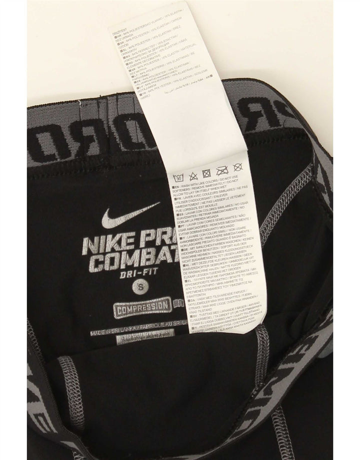 Męskie legginsy Nike Dri Fit z grafiką, małe, czarne, poliestrowe
