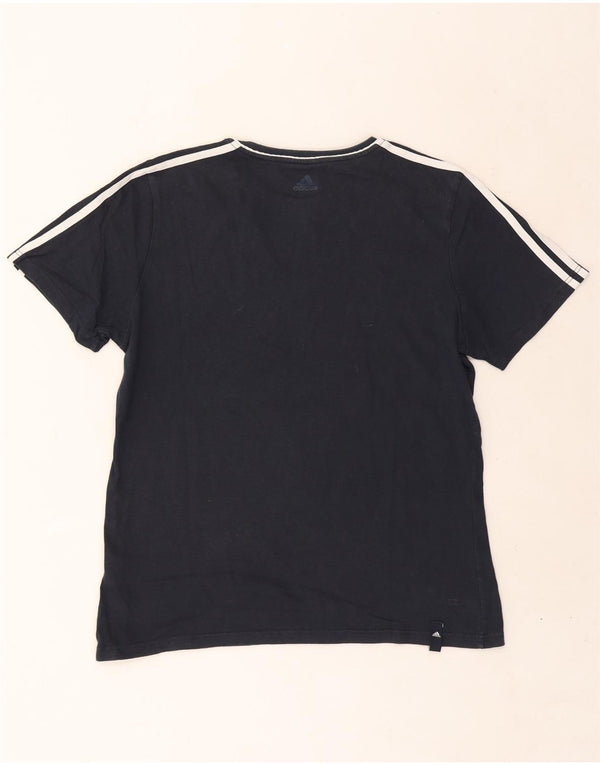 Męska koszulka graficzna Adidas Top UK 42/44, duża, granatowa, bawełniana