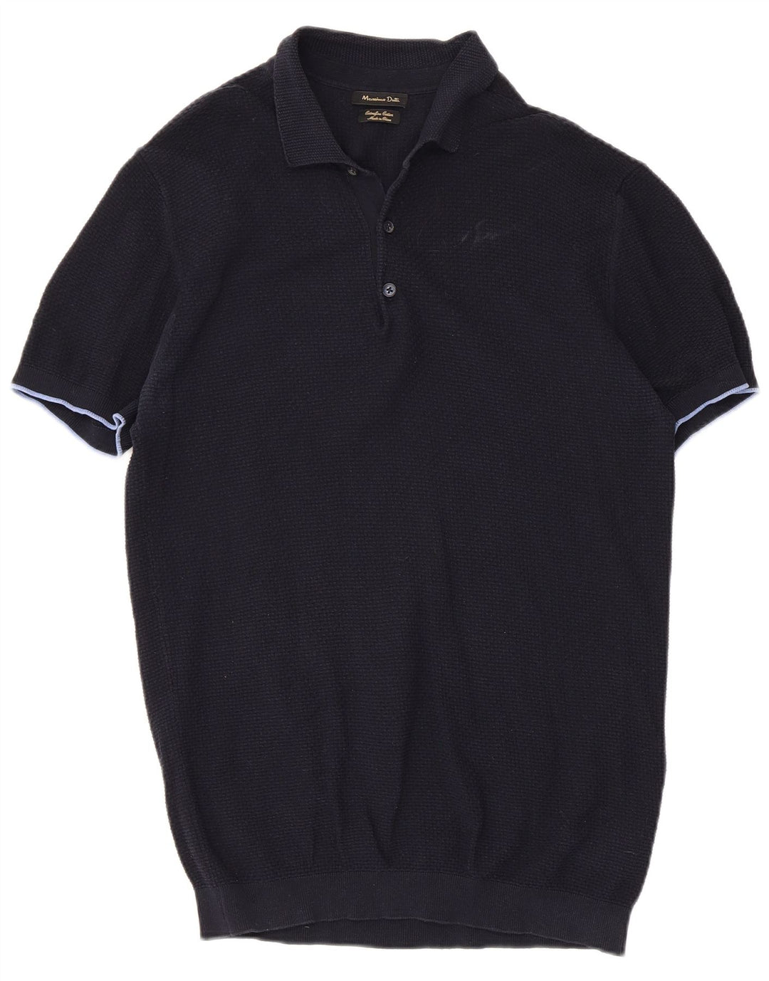 Męska koszulka polo Massimo Dutti, duża, granatowa, bawełniana