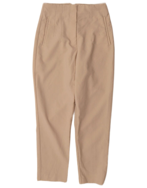 Zara Womens High Waist Tapered Casual Trousers Medium W28 L27 Beige