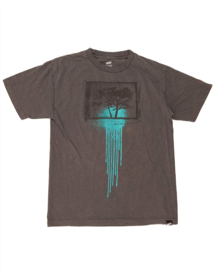 Męski T-shirt z grafiką VANS, średnioszary, bawełniany