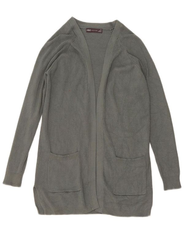 Marks & Spencer Damski długi sweter rozpinany UK 6 XS Zielona wiskoza