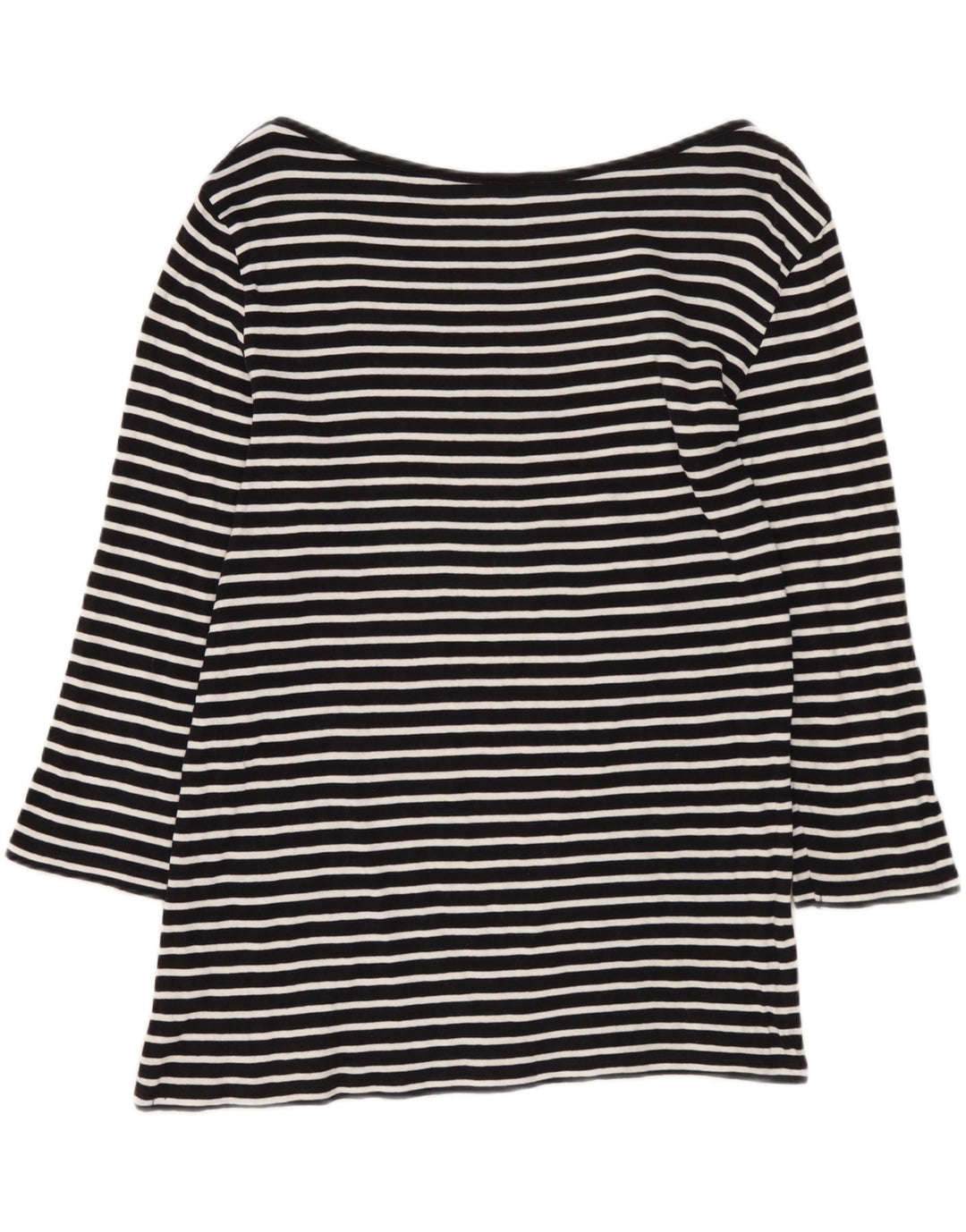 Damski top Benetton z rękawem 3/4, UK 12, średni, czarny, w paski, morski
